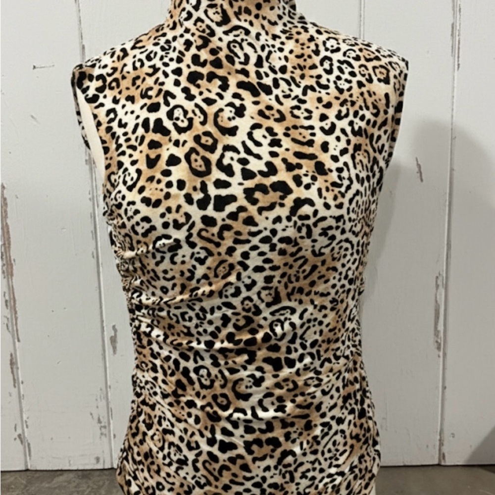 Maurices Animal Print High Neck Blouse